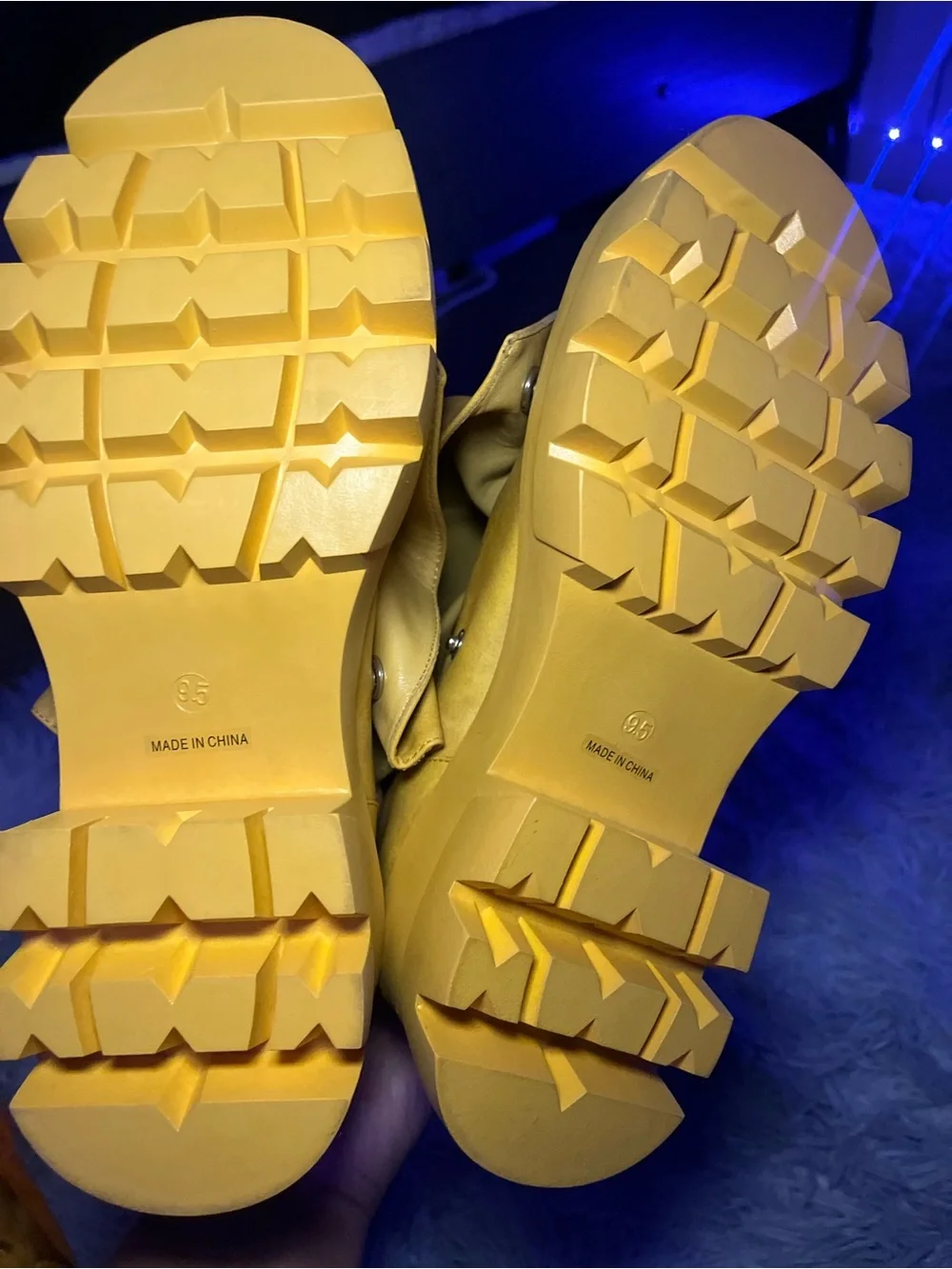 Slouchy Yellow Tan Women's Platform Boots